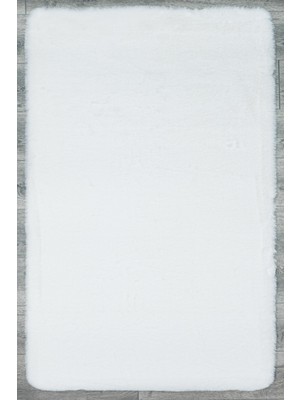 Waymond Düz Beyaz Polyester Kare Modern Desenli Akrilik Hav Vermeyen Leke Tutmayan Kolay Temizlenen Yumuşak Makine Salon Yolluk Mutfak Halı