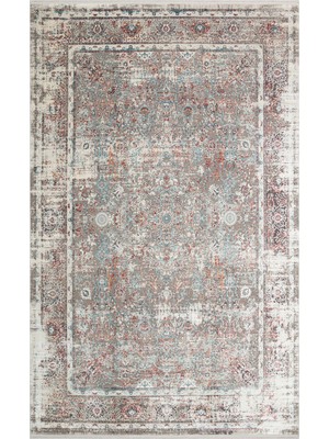 Athos Çerçeveli Gri Bambu Dikdörtgen Modern Desenli Akrilik Hav Vermeyen Leke Tutmayan Kolay Temizlenen Yumuşak Makine Salon Yolluk Mutfak Halı