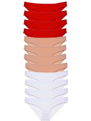 12 Adet Süper Eko Set Likralı Kadın Slip Külot 508