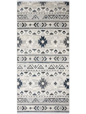 Melvyn Geometrik Gri Polyester Dikdörtgen Modern Desenli Akrilik Hav Vermeyen Leke Tutmayan Kolay Temizlenen Yumuşak Makine Salon Yolluk Mutfak Halı