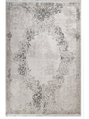 Ballina Modern Krem Akrilik Dikdörtgen Modern Desenli Akrilik Hav Vermeyen Leke Tutmayan Kolay Temizlenen Yumuşak Makine Salon Yolluk Mutfak Halı