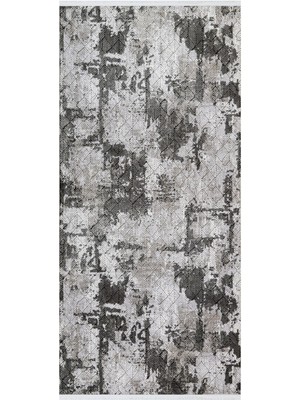 Nawanshahr Modern Gri Akrilik Kare Modern Desenli Akrilik Hav Vermeyen Leke Tutmayan Kolay Temizlenen Yumuşak Makine Salon Yolluk Mutfak Halı