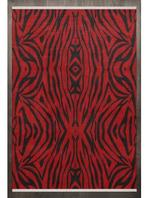  Modern Kırmızı Pamuk Kare Modern Desenli Pamuk Makinada Yıkanabilir Hav Toz Vermez Leke Tutmayan Kaymaz Taban Dijital Makine Baskı Salon Yolluk Mutfak Halı