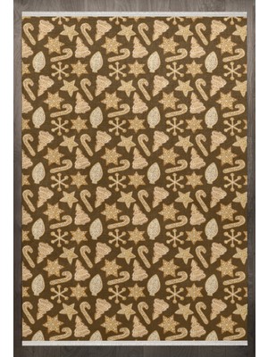  Figürlü Sarı Pamuk Dikdörtgen Modern Desenli Pamuk Makinada Yıkanabilir Hav Toz Vermez Leke Tutmayan Kaymaz Taban Dijital Makine Baskı Salon Yolluk Mutfak Halı