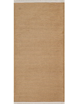 Hali.Net 80x150 cm Bej Liya Pamuk Yıkanabilir Klasik Halı | Mutfak Balkon Yatak Odası Halısı | Leke Tutmaz Hipoalerjenik | LİYA-8253S
