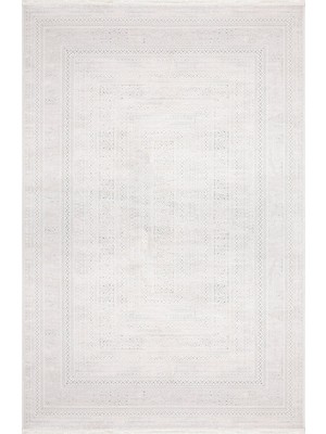 Jesma Çerçeveli Krem Akrilik Dikdörtgen Modern Desenli Akrilik Hav Vermeyen Leke Tutmayan Kolay Temizlenen Yumuşak Makine Salon Yolluk Mutfak Halı