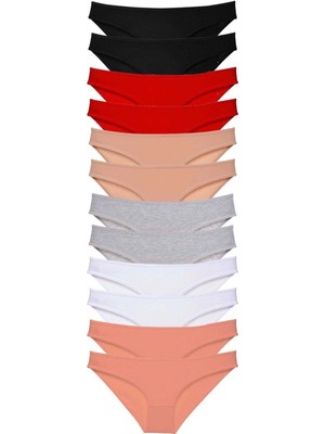 12 Adet Süper Eko Set Likralı Kadın Slip Külot Set 1