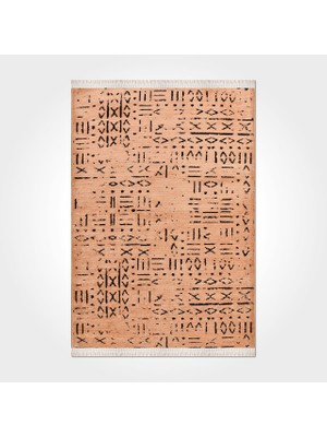 Hali.Net 80x250 cm Kahverengi Bej Soyut Geometrik Bohem Etnik Yıkanabilir Halı | Mutfak Yolluk Halısı | Leke Tutmaz Hipoalerjenik | VENA-8013S