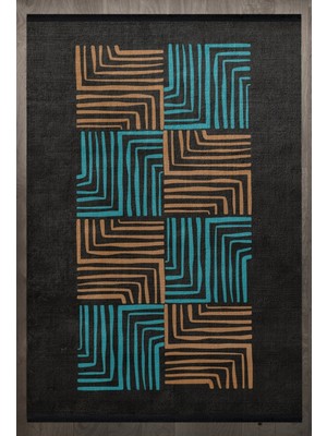 Hali.Net 120x120 cm Mavi Scandinavian İskandinav Pamuk Yıkanabilir Modern Halı | Yatak Odası Çocuk Odası Salon Halısı | Leke Tutmaz Hipoalerjenik | F_SCANDİNAVİAN-8000