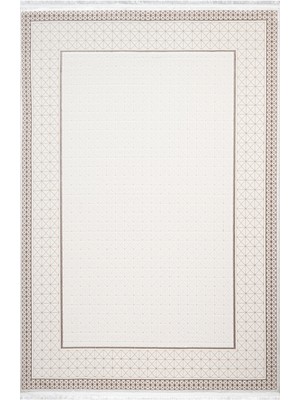 Hali.Net 80x150 cm Beyaz Safir İskandinav Modern Nordik Halı | Mutfak Balkon Salon Halısı | Hav Vermez Leke Tutmaz | SAFİR-17304