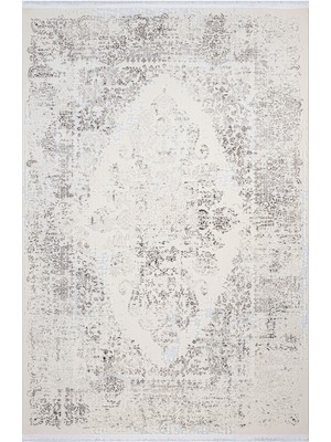 Hali.Net 80x150 cm Beyaz Safir İskandinav Modern Nordik Halı | Mutfak Balkon Salon Halısı | Hav Vermez Leke Tutmaz | SAFİR-17302