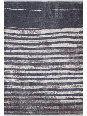 Irapuato Siyah Modern Etnik Desenli Makinada Yıkanabilir Hav Toz Vermez Leke Tutmayan Kaymaz Taban Dijital Makine Baskı Salon Yolluk Mutfak Halı