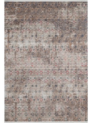 Hali.Net 80x150 cm Kahverengi Dijital Baskı Etnik Patchwork Halı | Mutfak Balkon Salon Halısı | Hav Vermez Hipoalerjenik | HALN-HLN1754