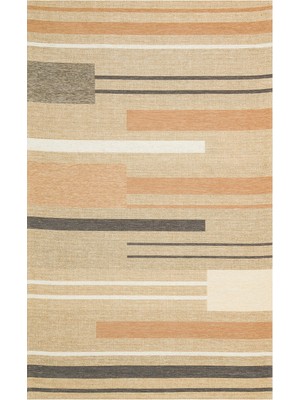 Hali.Net 200x290 cm Kahverengi Bej Soyut Modern Geometrik Halı | Salon Yatak Odası Halısı | Hav Vermez Leke Tutmaz | Hav Vermez Leke Tutmaz