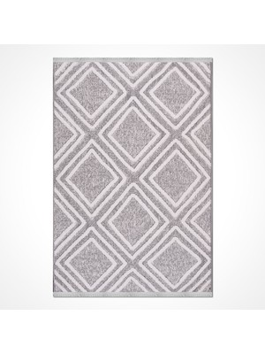 Gri Geometrik Etnik Modern Desenli Hav Vermeyen Leke Tutmayan Kolay Temizlenen Yumuşak Makine Salon Yolluk Mutfak Halı