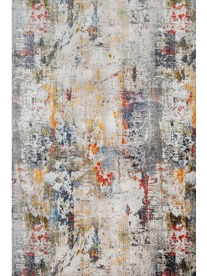 Hali.Net 80x150 cm Krem Lekeli Modern Soyut Yıkanabilir Halı | Salon Mutfak Halısı | Leke Tutmaz Hipoalerjenik | Leke Tutmaz Hipoalerjenik Çabuk Kuru