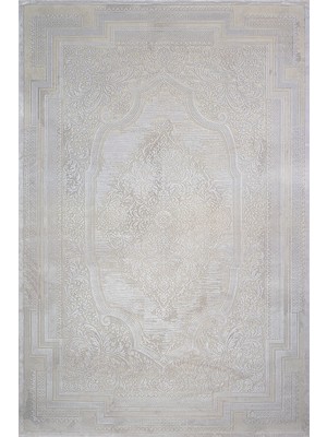 Hali.Net 200x200 cm Beyaz Krem Medalyon Klasik Klasik Yıkanabilir Halı | Salon Yatak Odası Halısı | Leke Tutmaz Hipoalerjenik | CREA_GALAXY-13453
