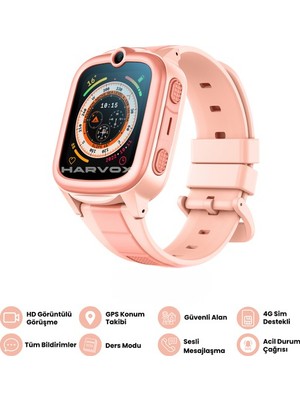 Harvox Hx Kids 4g Pro Sim Kartlı Harvox Akıllı Çocuk Saati Gps Konum Takibi Arama Konuşma 4g Destek