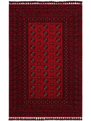 Hali.Net 80x150 cm Kırmızı Eko Modern Halı | Mutfak Balkon Salon Halısı | Hav Vermez Leke Tutmaz