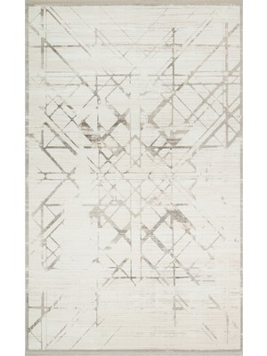 Gri Geometrik Etnik Modern Desenli Mikro Hav Vermeyen Leke Tutmayan Kolay Temizlenen Yumuşak Makine Salon Yolluk Mutfak Halı