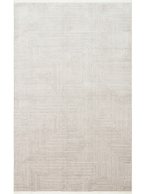 Hali.Net 120x180 cm Eko Modern Etnik Halı | Yatak Odası Çocuk Odası Salon Halısı | Hav Vermez Leke Tutmaz | SİLVER-CREAM