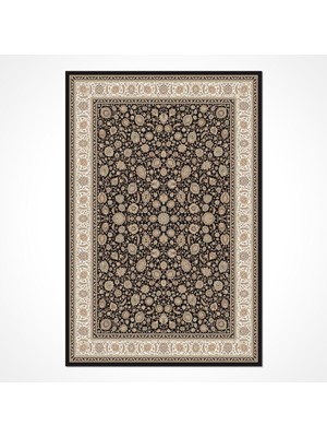 Hali.Net 200x290 cm Siyah İskandiv İskandinav Pamuk Yıkanabilir Klasik Halı | Salon Yatak Odası Halısı | Leke Tutmaz Hipoalerjenik | İSKANDİV-İS002