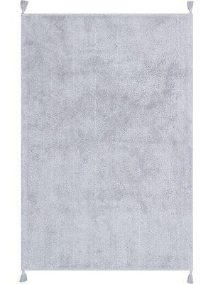 Vesuvius Gri Düz Etnik Modern Desenli Pamuk Hav Vermeyen Leke Tutmayan Kolay Temizlenen Yumuşak Makine Salon Yolluk Mutfak Halı