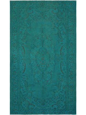Hali.Net 164x280 cm Kahverengi Petrol Yeşili Madalyon Geleneksel Klasik Halı | Salon Yatak Odası Halısı | Hav Vermez | UNİQUE-29034