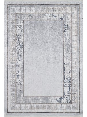 Hali.Net 80x150 cm Gri Dijital Baskı Etnik Patchwork Halı | Mutfak Balkon Salon Halısı | Hav Vermez Hipoalerjenik | HALN-HLN1811