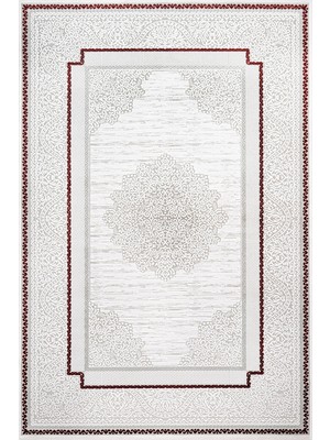Hali.Net 120x120 cm Gri Krem Bitkisel Klasik Göbekli Yıkanabilir Halı | Salon Yatak Odası Halısı | Leke Tutmaz Hipoalerjenik | CREA_KAREN-6927