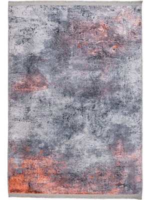 Hali.Net 120x120 cm Gri Modern Daire Yuvarlak Polyester Halı | Yatak Odası Çocuk Odası Salon Halısı | Hav Vermez Leke Tutmaz | MODERN-2007B