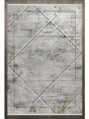 Bespoky 140x200 cm Gri European Modern Yıkanabilir Halı | Yatak Odası Çocuk Odası Halısı | Leke Tutmayan Kaymaz | F_EUROPEAN-8011