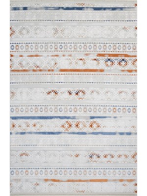 Sirwell Yöresel Lacivert Akrilik Kare Modern Desenli Akrilik Hav Vermeyen Leke Tutmayan Kolay Temizlenen Yumuşak Makine Salon Yolluk Mutfak Halı