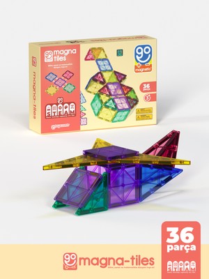 Go Toys Go Magna-Tiles 36 Parça Manyetik Yapı Blokları Original - Mıknatıslı Eğitici Oyuncak