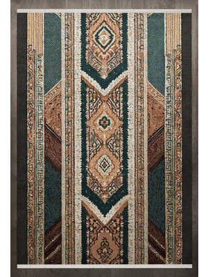 Bespoky 140x200 cm Yeşil Malaysian Modern Yıkanabilir Halı | Yatak Odası Çocuk Odası Halısı | Leke Tutmayan Kaymaz | F_MALAYSİAN-5018