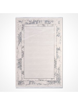 Bespoky 80x150 cm Bej Açık gri Kenar desenli Modern klasik Geleneksel Yıkanabilir Halı | Yatak Odası Mutfak Halısı | Leke Tutmayan, Kaymaz | SAFİR-17350