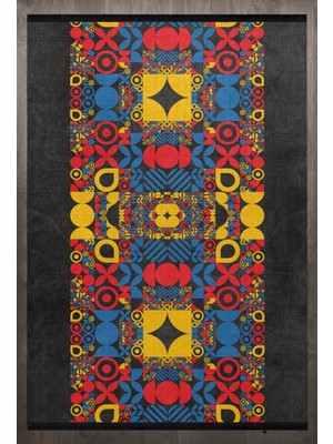 Bespoky 80x150 cm Sarı Yıkanabilir Halı | Yatak Odası Mutfak Halısı | Leke Tutmayan, Kaymaz | F_SCANDİNAVİAN-8022