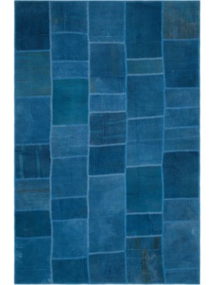 Ikat Mavi Ikat Ipek Modern Desenli Yün Hav Toz Vermez Leke Tutmayan Salon Yolluk Mutfak El Dokuma Halı