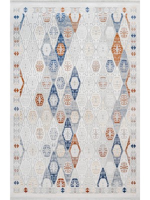 Sirella Yöresel Mavi Akrilik Dikdörtgen Modern Desenli Akrilik Hav Vermeyen Leke Tutmayan Kolay Temizlenen Yumuşak Makine Salon Yolluk Mutfak Halı