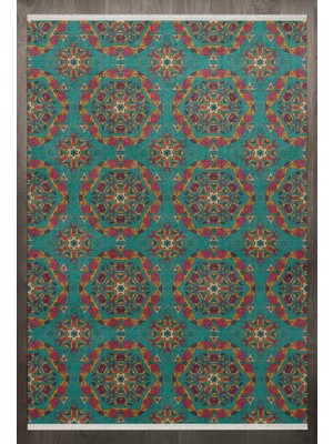 Bespoky 80x150 cm Sarı Tulip Modern Yıkanabilir Halı | Mutfak Balkon Yatak Odası Halısı | Leke Tutmayan Kaymaz | F_TULİP-4002