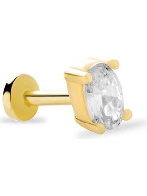 Big Oval Taş Tragus Piercing