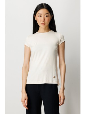 On Sıfır Yaka Ay Kol Basic Bluz