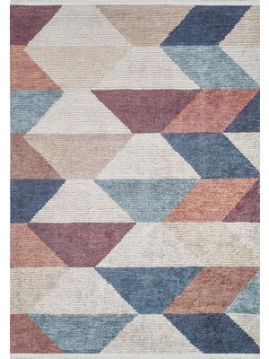 Hali.Net 80x150 cm Mavi Dijital Baskı Etnik Patchwork Halı | Mutfak Balkon Salon Halısı | Hav Vermez Hipoalerjenik | HALN-HLN1725