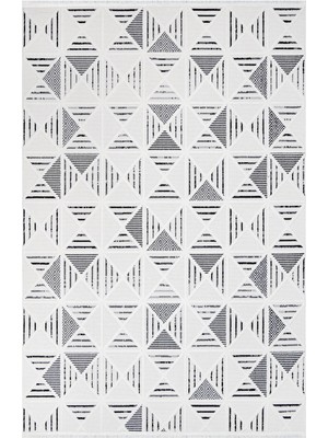 Onyx Krem Geometrik Etnik Modern Desenli Hav Vermeyen Leke Tutmayan Kolay Temizlenen Yumuşak Makine Salon Yolluk Mutfak Halı