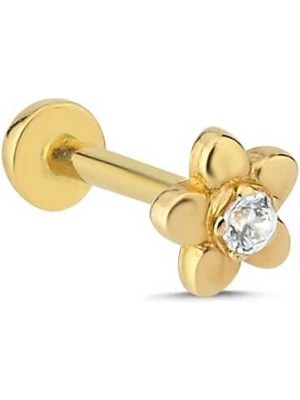 Papatya Model Beyaz Taş Tragus Piercing