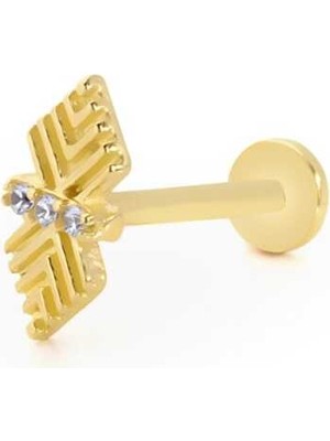 Labirent Çizgili Üçtaş Model Tragus Piercing