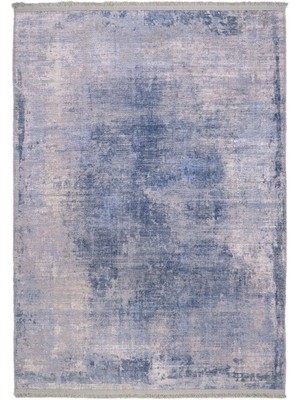 Assen Modern Mavi Polyester Dikdörtgen Modern Desenli Pamuk Makinada Yıkanabilir Hav Toz Vermez Leke Tutmayan Kaymaz Taban Dijital Makine Baskı Salon Yolluk Mutfak Halı