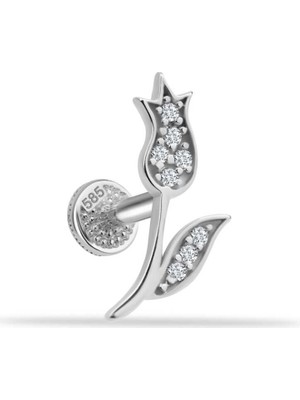 Taşlı Lale Minimal Tragus Piercing