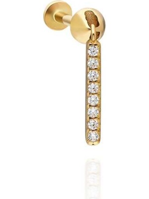 Sekiz Taşlı Çubuk Sallantılı Tragus Piercing