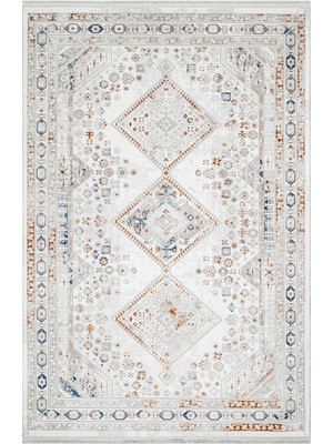 Abetment Yöresel Mavi Akrilik Dikdörtgen Modern Desenli Akrilik Hav Vermeyen Leke Tutmayan Kolay Temizlenen Yumuşak Makine Salon Yolluk Mutfak Halı